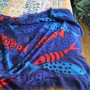 Vera Bradley Blue and Green Fish Patterned Fabric
